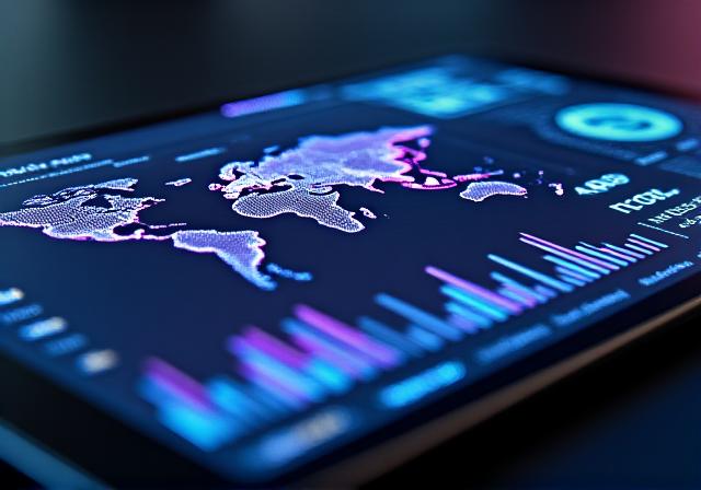 Logistics dashboard showing map and data analytics